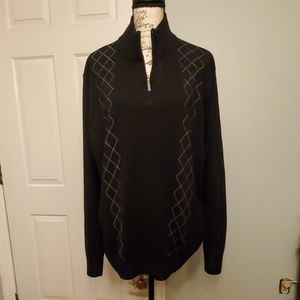 Geoffrey Beene Long Sleeve Halfzip Sweater Blk